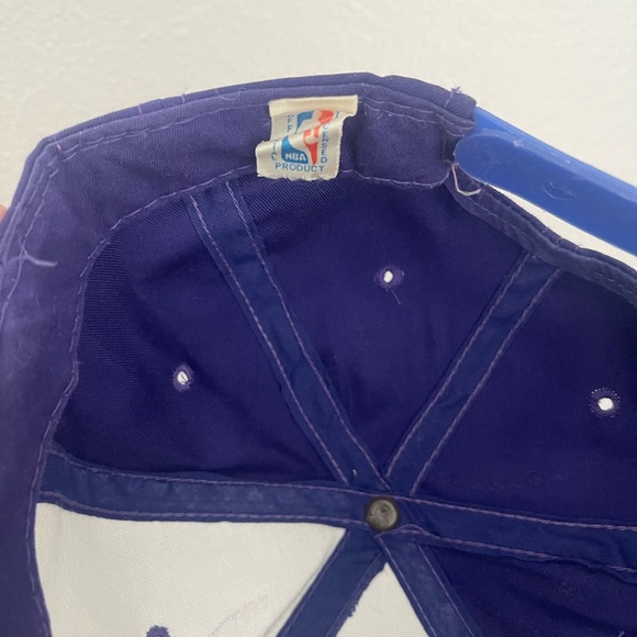 Vintage 90s Los Angeles Lakers G-Cap Snapback Hat Purple - Picture 5 of 7